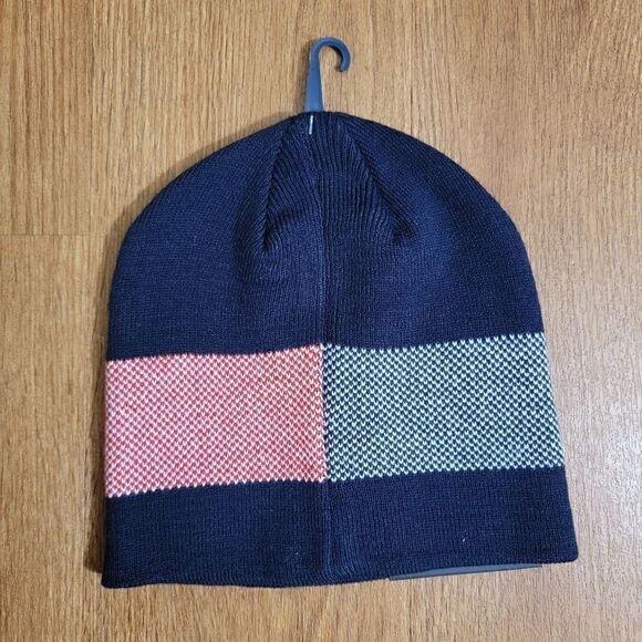 Tommy Hilfiger Navy Flag Beanie Hat Unisex Red White New Knit One Size Fleece main image 4